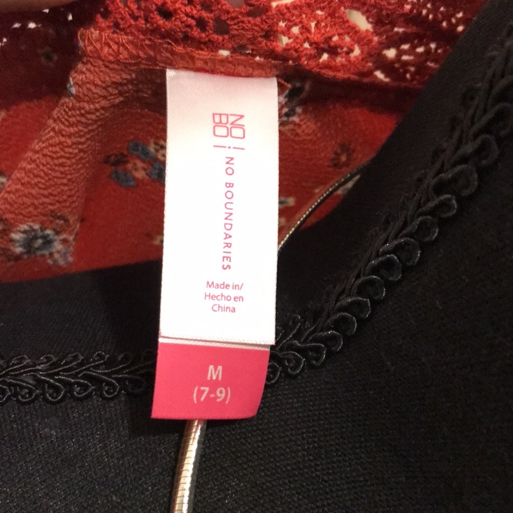 E) NOBO Floral Rust Colored Open-Front 
One-Piece Cardigan - Picture 7 of 11